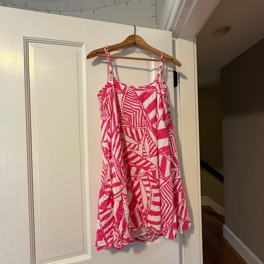 Lilly Pulitzer pink and white shirt sundress size large - Picture 7 of 10